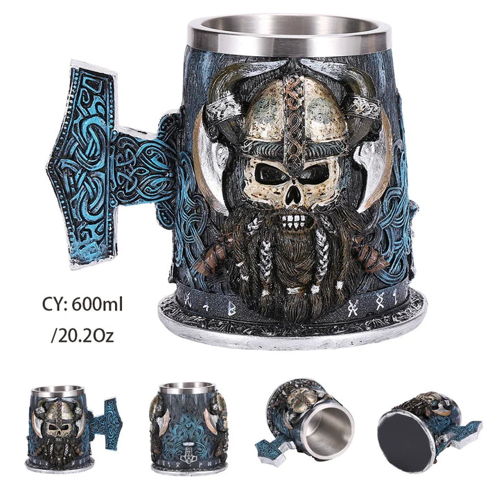 Lisslune | Medieval Dragon Resin Stainless Steel Mug as Coffee Mug or Tea Mug