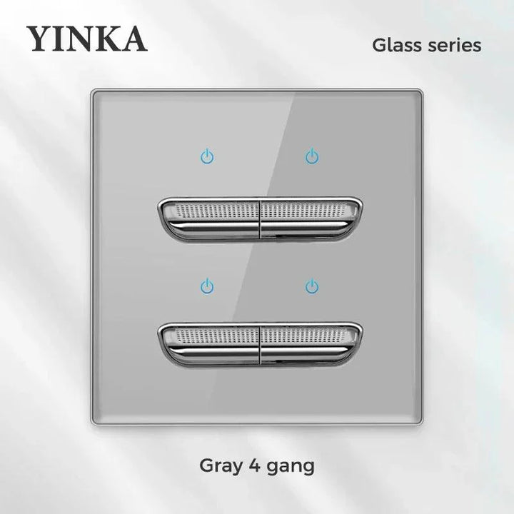 Lisslune | Elegant LED Crystal Glass Light Switch Panel - Versatile Multi-Control System