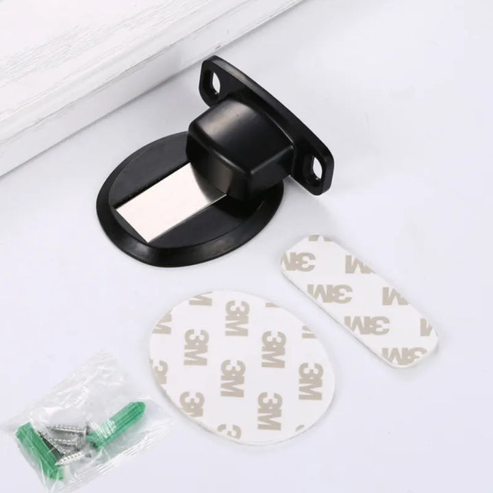 Lisslune | Self-adhesive invisible magnetic door stop made of stainless steel (no drilling)