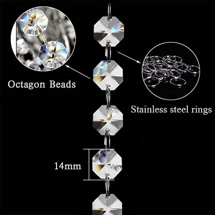 Lisslune | Radiant Diamond Gloss Acrylic Beads Room Divider for Elegant Home Decor