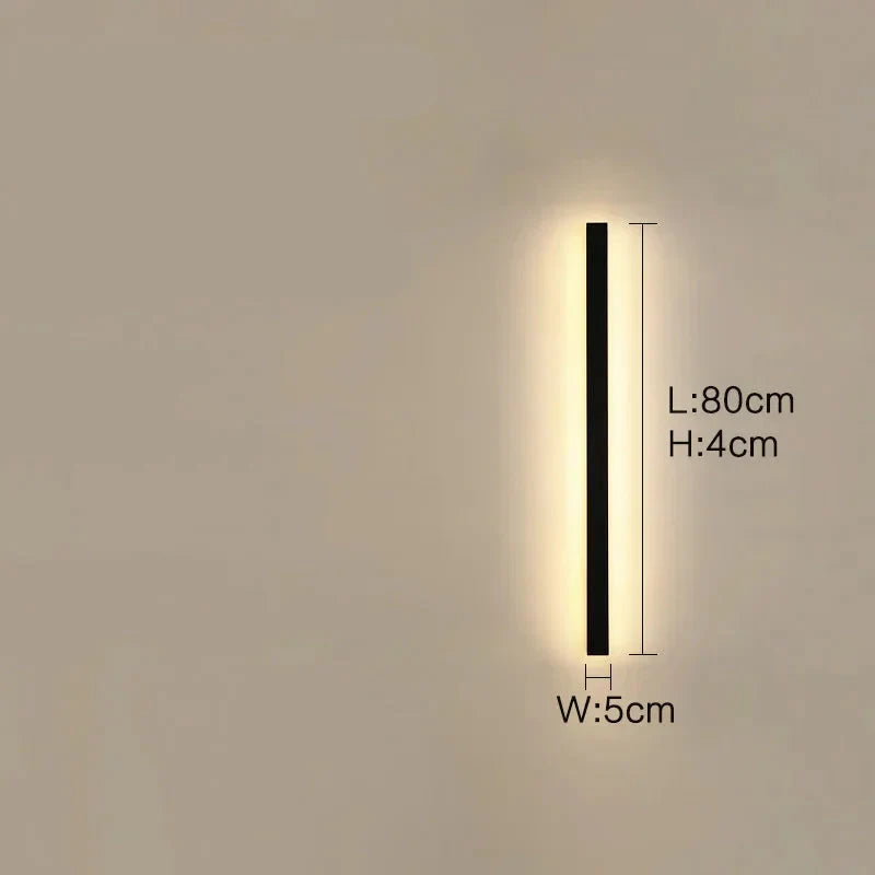 Lisslune | Lunor Modern Linear Outdoor Wall Light – Metal & Acrylic for Terrace & Entrance Area