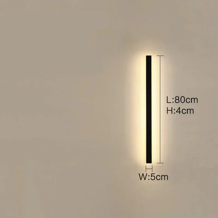 Lisslune | Lunor Modern Linear Outdoor Wall Light – Metal & Acrylic for Terrace & Entrance Area