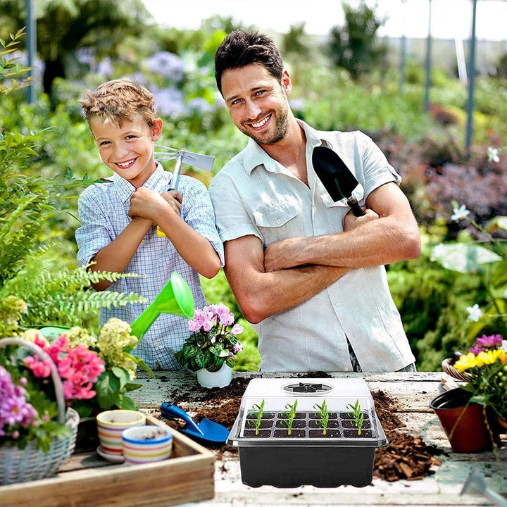 Lisslune | LED Seedling Starter Set with Humidity Control - Complete 5-Tray System for Enhanced Plant Growth
