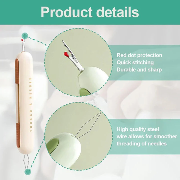 Lisslune | Dual-Purpose Needle Threader Seam Ripper Tool