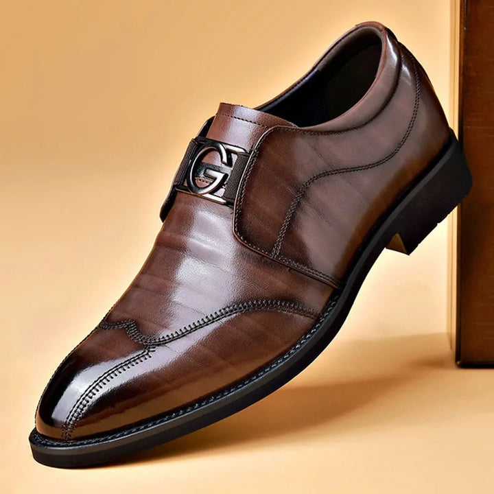Lisslune | Men's Leather Shoes Stylish Men's Shoes Pointed Oxford Wedding Leather Men's Dress Shoes Gentleman Office Man Shoe