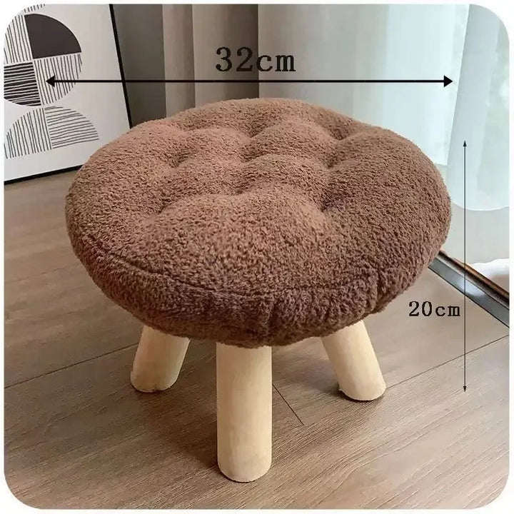 Rynx | Cookie small stool soft seat girls heart bedroom solid wood bench living room children's shoe changing stool furniture