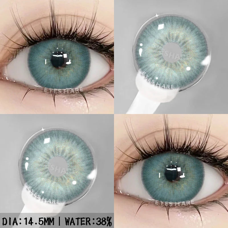 Rynx | Colorful Contact Lenses for Eyes 1 Pair Stylish Blue Eye Lenses Brown Lenses Gray Pupils Annual Cosmetic Green Lenses