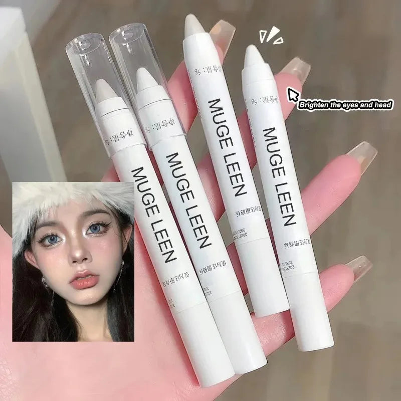 Rynx | Pearls Matte White Eyeliner Pencil Eye Head Brightening Flash Highlighter Eyeshadow Pencil Waterproof Lying Silk Caterpillar Pencil Cosmetics