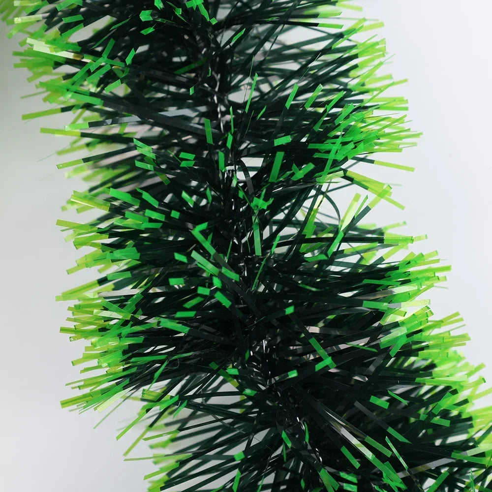Rynx | Christmas Green Rattan Ribbon Garland DIY Xmas Tree Ornaments Green Rattan Ribbon Wreath Hanging Pendant Home Party Decoration