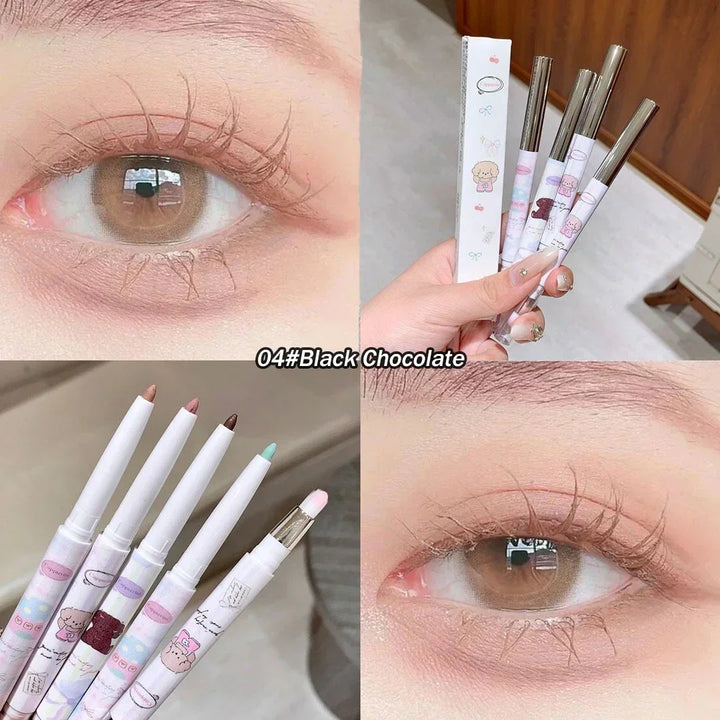 Rynx | Double Head Eyeliner Aegyo-sal Colored Eyeliner Gel Pencil Quick Drying Lying Silkworm Eyeliner Pencil Tea Brown Eyeshadow Makeup