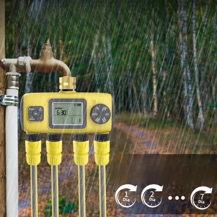 Lisslune | HydroVista - 4-Zone Digital Water System with LCD Screen and IPX7 Waterproof Smart Valve System