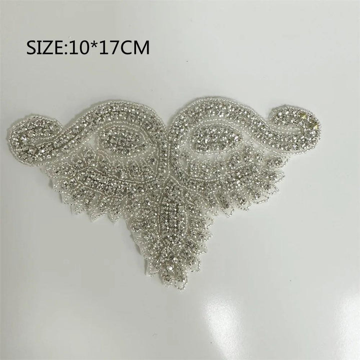 Lisslune | Shining Silver Rhinestone Flower Appliqué: Elegant Fashion Upgrade Accessory