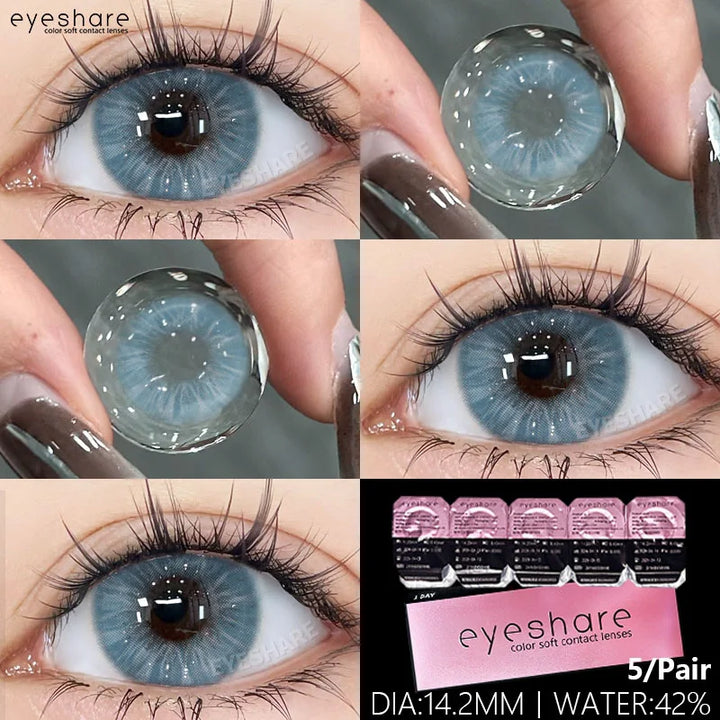 Rynx | 5 pairs of daily colored contact lenses for eyes 42% high water content 1 daily lens comfortable to wear disposable