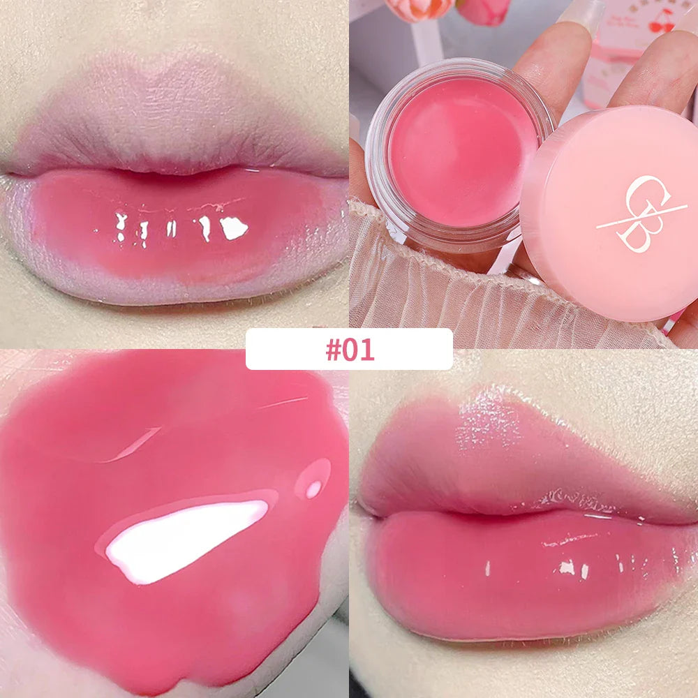 Rynx | Jelly Canned Lip Glaze 8 Colors Mirror Water Light Jam Lip Color Pigmented Long-lasting Moisturizing Plumping Lip Gloss Makeup
