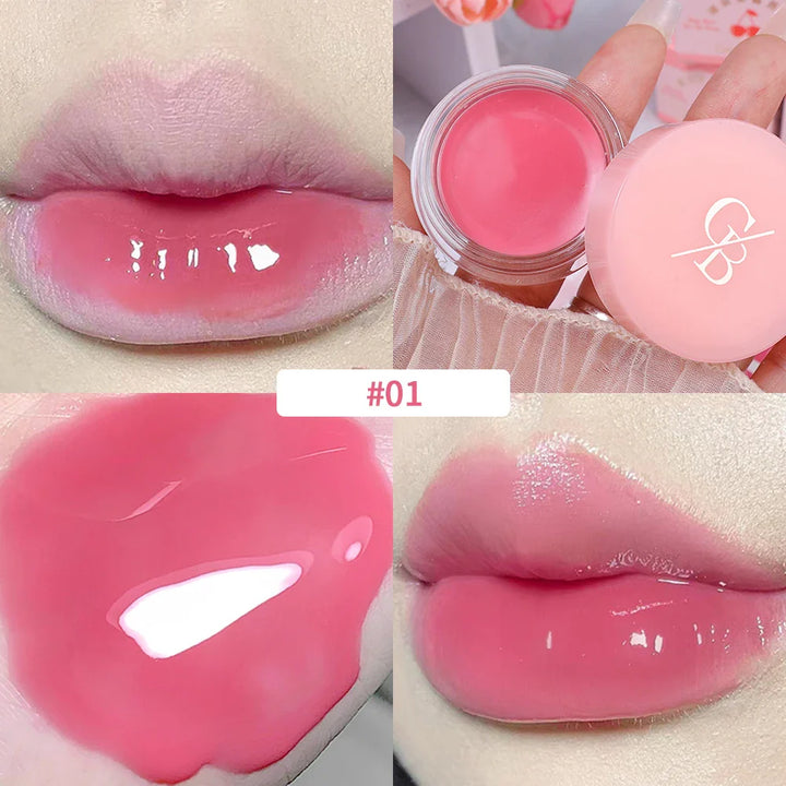 Rynx | Jelly Canned Lip Glaze 8 Colors Mirror Water Light Jam Lip Color Pigmented Long-lasting Moisturizing Plumping Lip Gloss Makeup