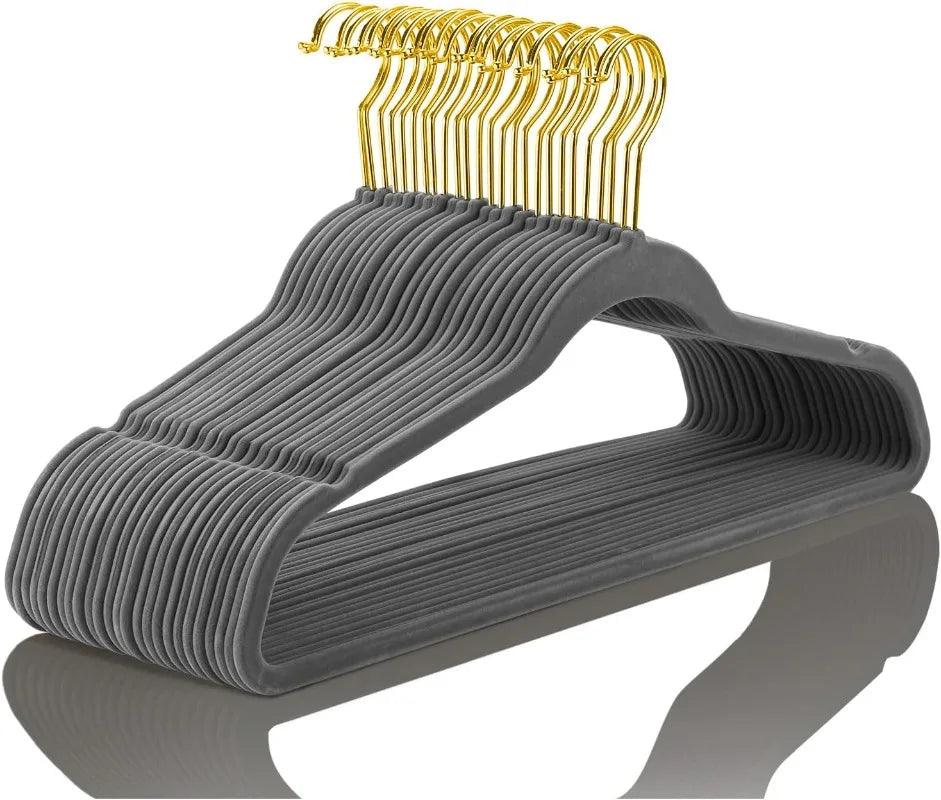 Lisslune | Elegant Teal Velvet Hanger Collection - 50 Premium Hangers with 360-Degree Gold Hook