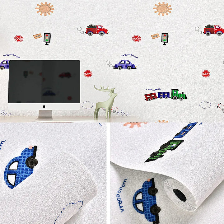 Lisslune | 3D Linen Self-Adhesive Waterproof Wall Sticker