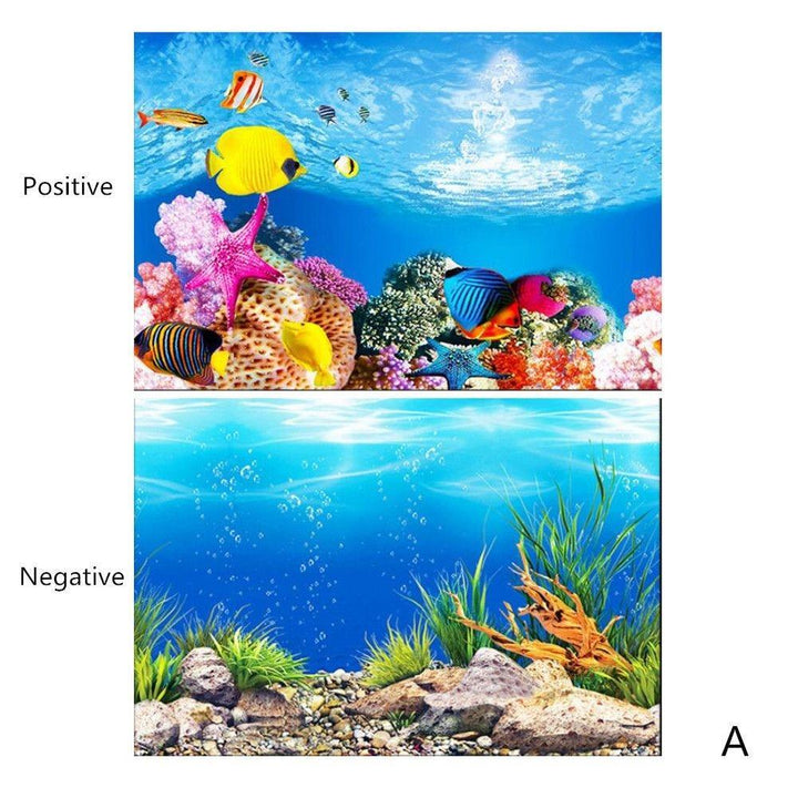 Lisslune | Captivating 3D Underwater Scene Aquarium Sticker Poster for Stunning Tank Makeover