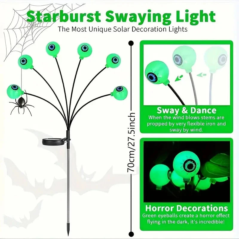 Rynx | 1 Piece Halloween Eye Light String Lights, Solar Powered, Courtyard, Garden, Horror, Decoration, Lawn, Ground, Plug Light