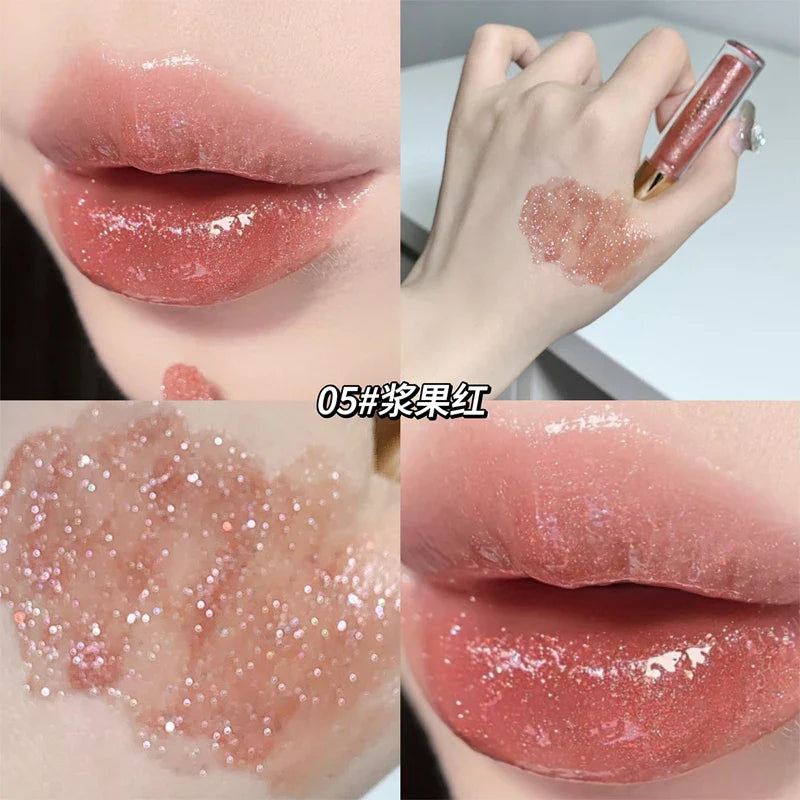Rynx | Glitter Lip Gloss Liquid Lipstick Moisturizing Plumping Lip Shine High Gloss Sparkling Lip Gloss Shade Korean Makeup Cosmetics