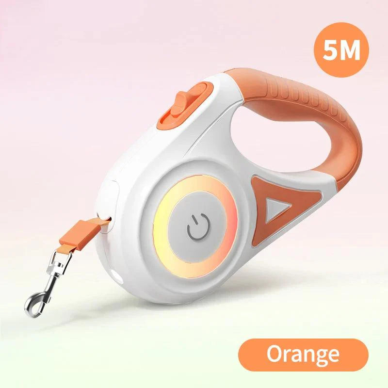 Lisslune | 5M Stylish LED Dog Leash with Retractable Design for Safe Night Walks