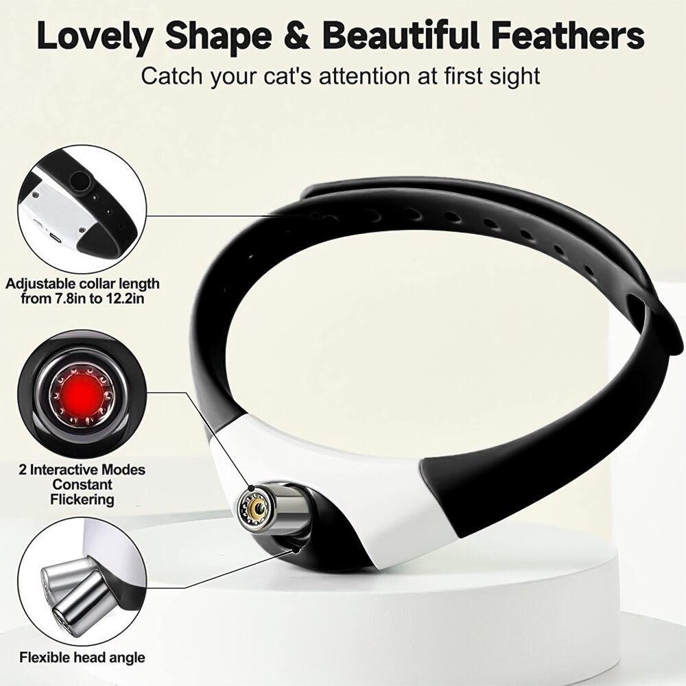 Lisslune | Adjustable Laser Cat Collar with USB Rechargeable Interactive Toy for Endless Fun