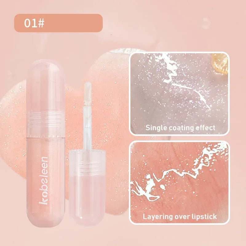 Rynx | 6 Colors Shiny Lip Balm Glitter Jelly Lip Gloss Day&Night Moisturizing High Pigmented Plumping Liquid Lip Lacquer Cosmetics
