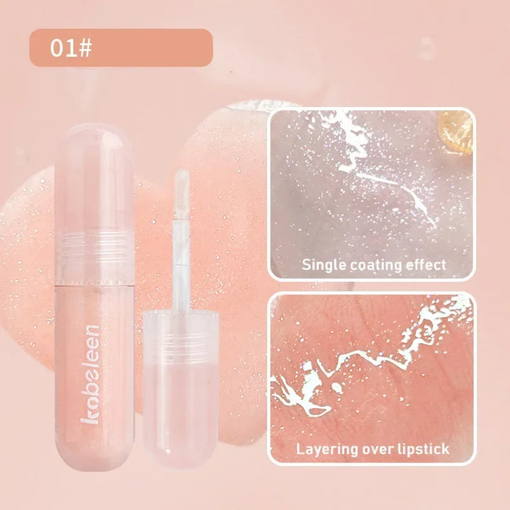 Rynx | 6 Colors Shiny Lip Balm Glitter Jelly Lip Gloss Day&Night Moisturizing High Pigmented Plumping Liquid Lip Lacquer Cosmetics