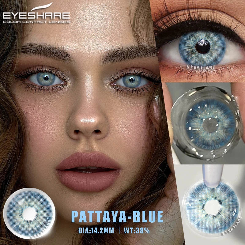 Rynx | 2-piece color contact lens set for eyes Gray lenses Blue eye lens Black contact lenses Annual cosmetic multicolored contact lenses