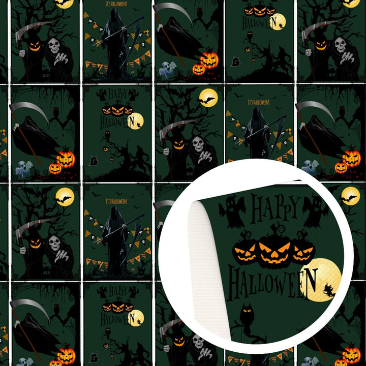 Lisslune | Halloween-themed leather craft sheets - ghost & pumpkin designs for DIY projects