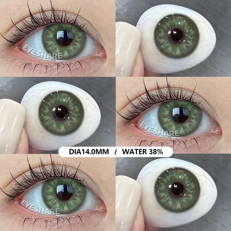 Rynx | Green Contact Lenses 1 Pair Colored Contact Lenses for Eyes Natural Lenses Korean Style Colorcon Contact Lenses Fashion Lenses