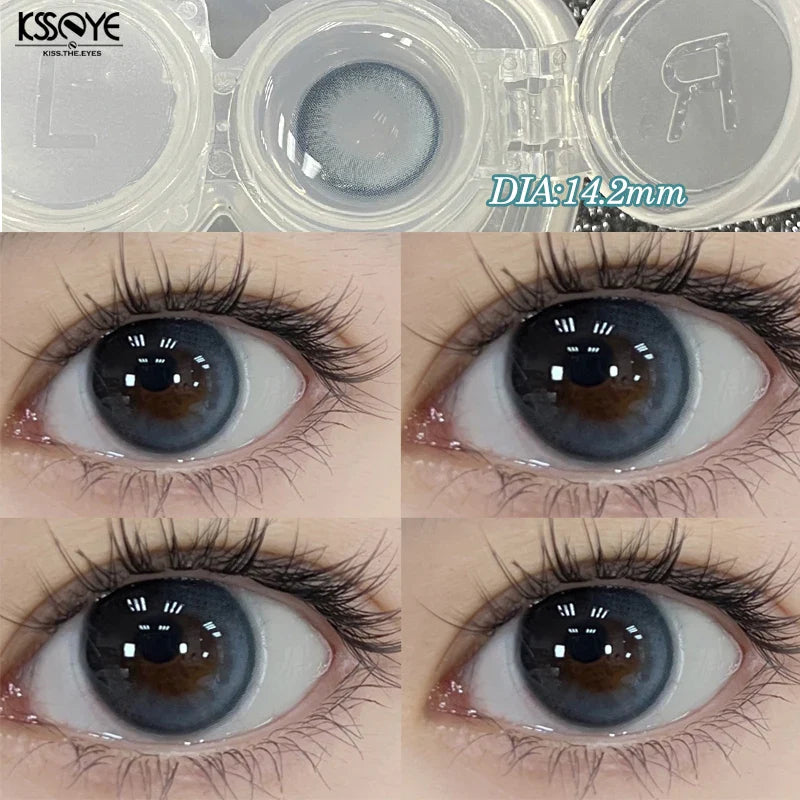 Lisslune | 1 Pair natural contact lenses for eye color beauty pupils with diopters soft round Korean lenses growth eye