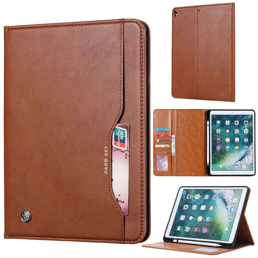 Lisslune | Leather Flip Case for iPad 9.7 (2017-2018), 10.2 (7th/8th Gen), Air 2/3/4, Pro 9.7/10.5/11 - Waterproof, Shockproof, Business Tablet Case