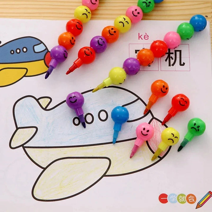 Rynx 5/10 Pcs Lollipop Building Block Crayon Coloring Pencil Pencil for Kids Birthday Parties Gift Bags Pinata Filler Rewards