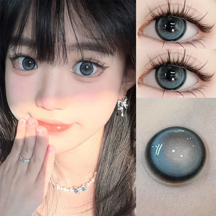 Lisslune | 1 Pair Hot Selling Colorful Pupils for Eyes with Degree 0~-8.00 Degree Blue Natural Beautiful Pupils Fashion Color Makeup
