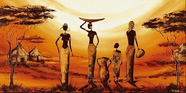 Lisslune | Plus Sizes Abstract African Woman Canvas Painting
