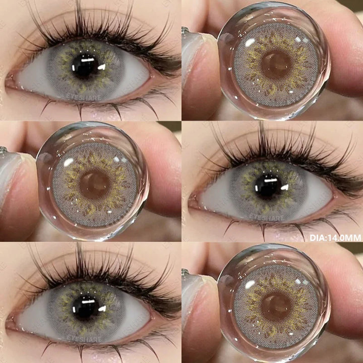 Rynx | 1 Pair Colored Contact Lenses for Eyes Natural Brown Eye Lenses Gray Pupils Blue Eyes Soft Lenses Annual Green Contact Lenses