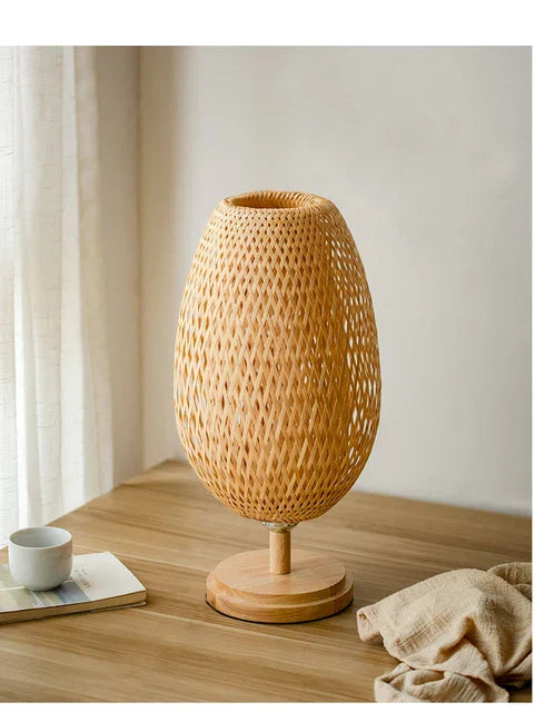 Lisslune | Rattan lamp - Stepless dimmable basket lamp for bedroom and living room decoration