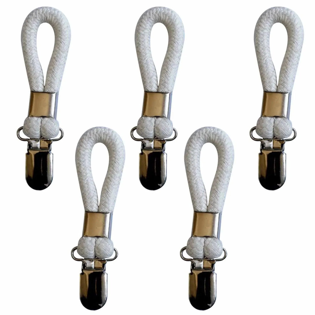Lisslune | Cotton Braided Towel Holder Set with Sturdy Metal Clips - Elegant Space-Saving Solution for Home and Kitchen