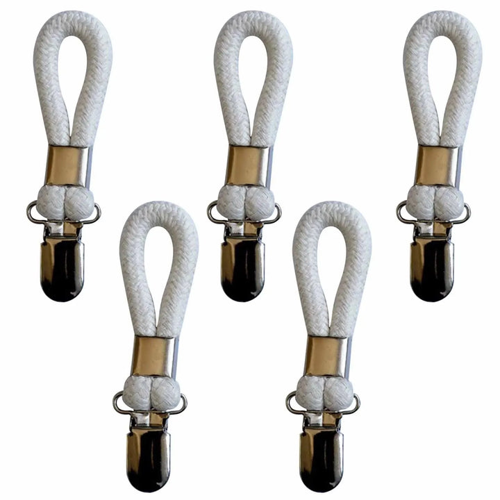 Lisslune | Cotton Braided Towel Holder Set with Sturdy Metal Clips - Elegant Space-Saving Solution for Home and Kitchen