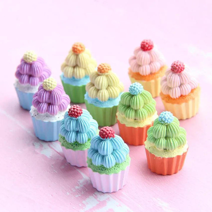 Lisslune | Kawaii 5-piece Miniature Strawberry Heart & Star Resin Cupcake Making Set