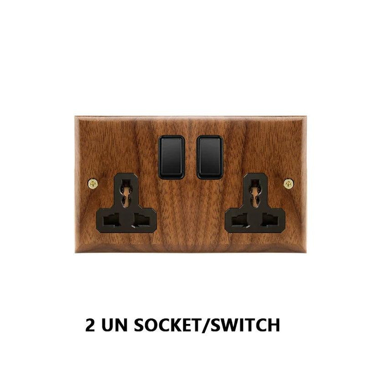 Lisslune | Stylish Black Walnut Electric Panel with USB Ports, Adjustable LED Ambient Lighting and Modern Pull Knob Features
