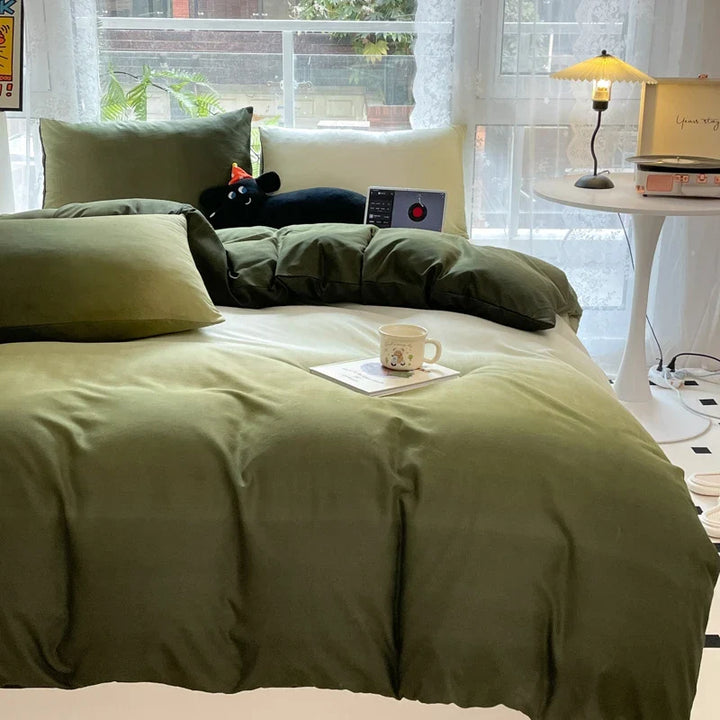 Rynx | Ins Gradient Bedding Sets Duvet Cover Sheet Set with Pillowcase Bedding Set for Queen/King Size Bed bedspreads