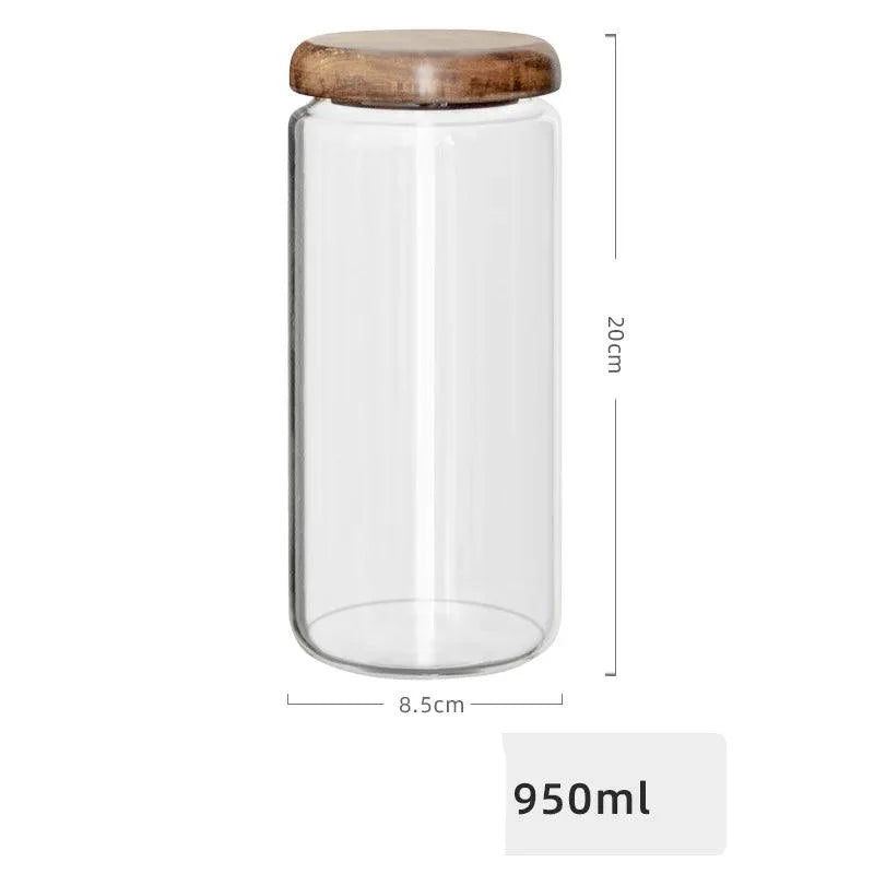 Lisslune | Airtight Glass Spice Jars with Acacia Wood Lid