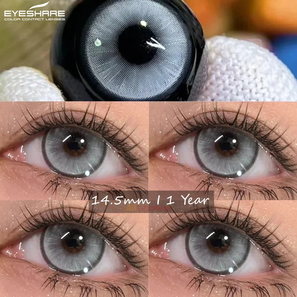 Rynx | Natural colored contact lenses for green eyes Blue contact lenses Brown beauty contact lenses Annual 2 pieces/pair Gray lenses