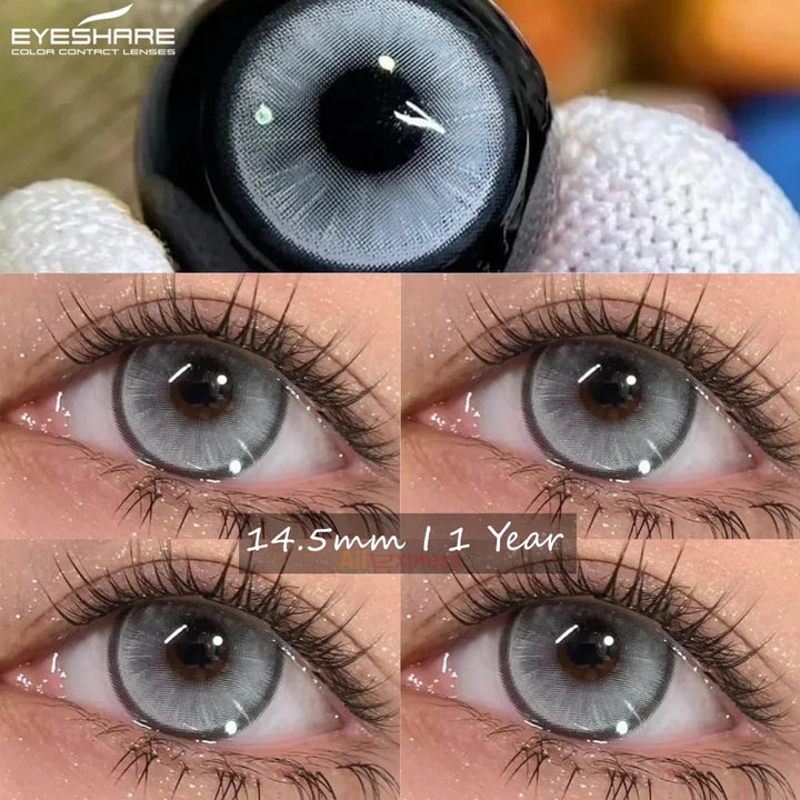 Rynx | Natural colored contact lenses for green eyes Blue contact lenses Brown beauty contact lenses Annual 2 pieces/pair Gray lenses