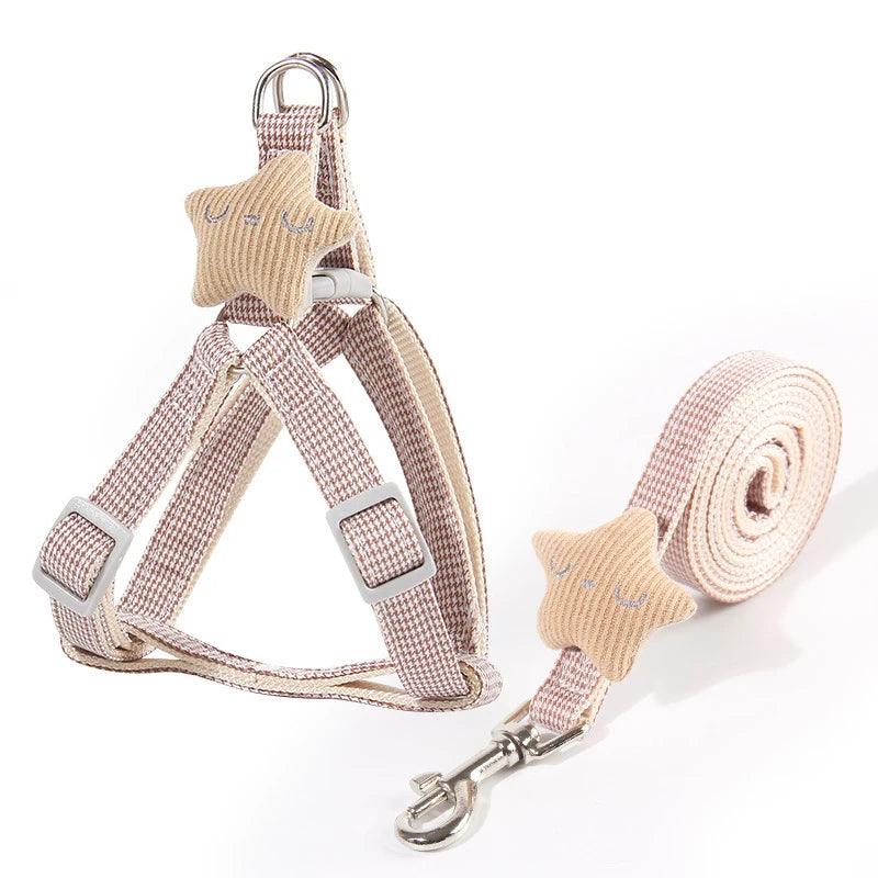 Lisslune | Beautiful, star-shaped adjustable harness and leash set for small pets