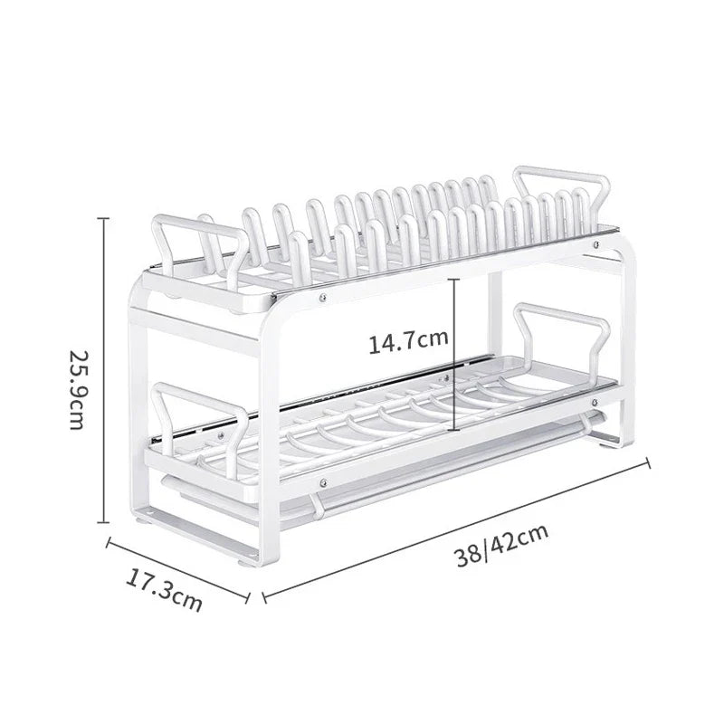Lisslune | Kitchen Cabinet Sliding Storage Dish Rack
