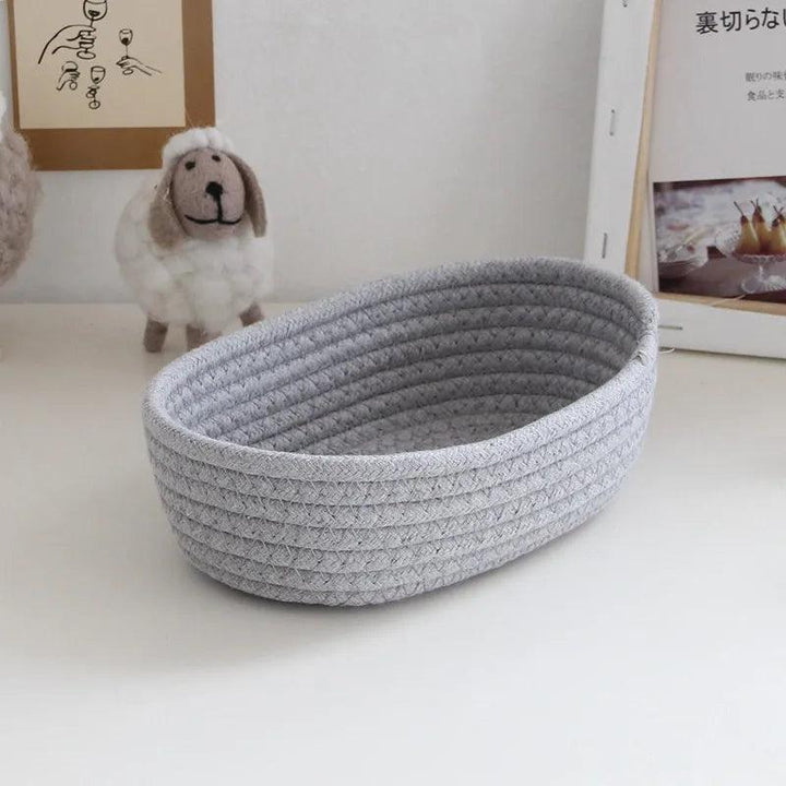 Lisslune | Scandinavian Style Cotton Rope Desktop Storage Baskets - Chic Organization Solutions