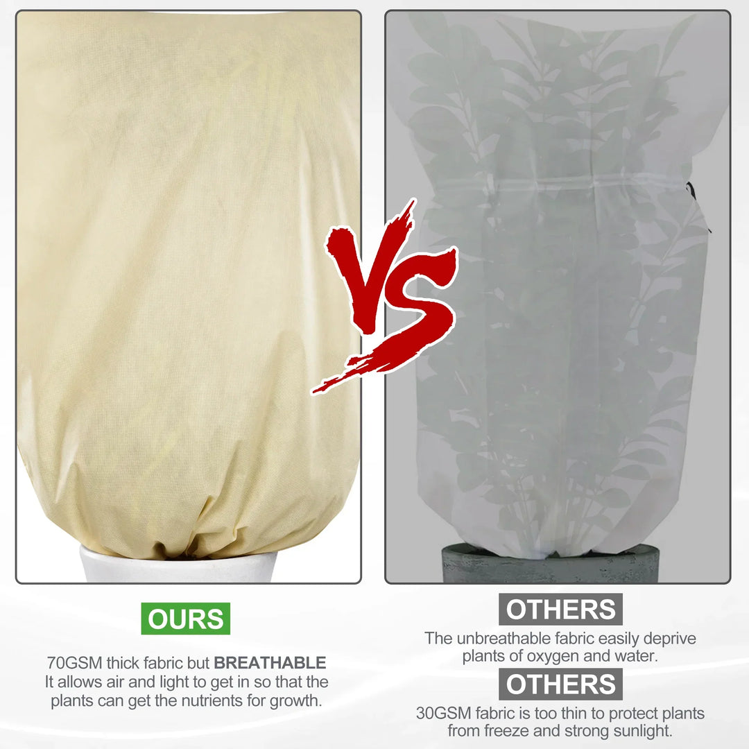 Lisslune | Winter protection cover for plants - Frost protection with zipper and drawstring, breathable for palms and potted plants in the garden